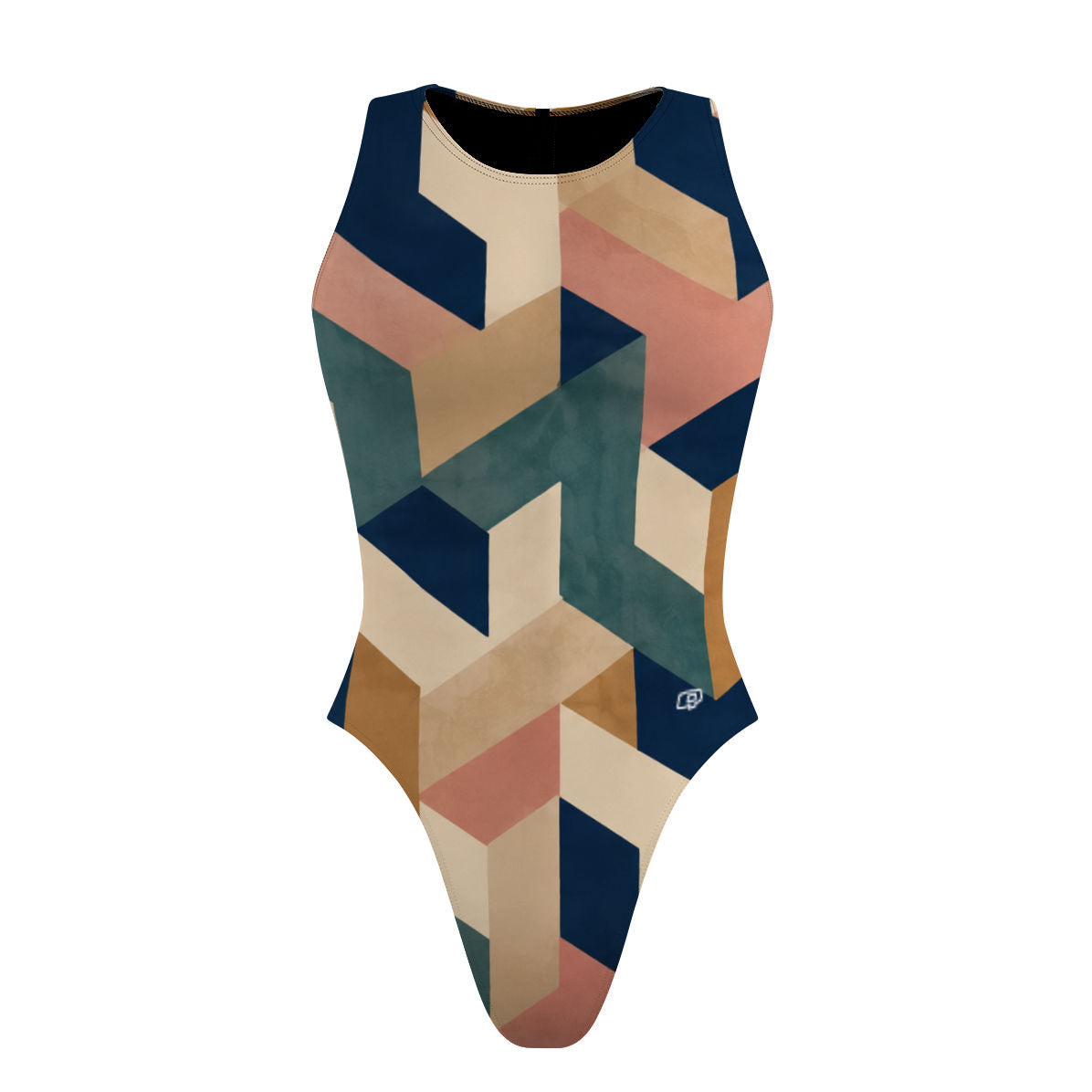 Blocks - Women's Waterpolo Swimsuit Cheeky Cut