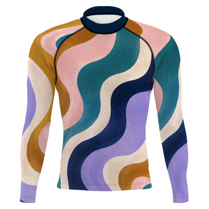Retro Wave - Men's Surf UPF50+ Long Sleeve Rash Guard