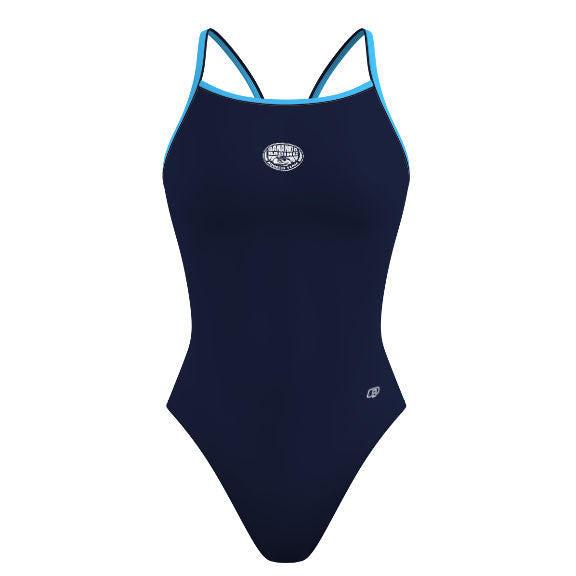 Girls Thin Strap One-Piece - Solid Skinny Strap Swimsuit - PERSONALIZED