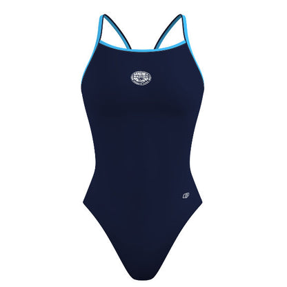Girls Thin Strap One-Piece - Solid Skinny Strap Swimsuit - PERSONALIZED
