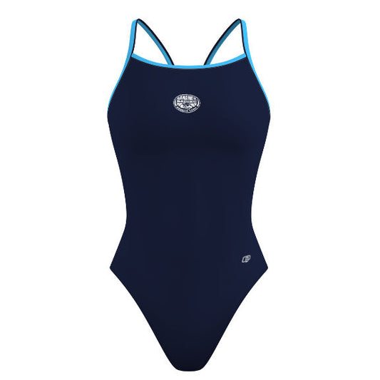 Girls Thin Strap One-Piece - Solid Skinny Strap Swimsuit - PERSONALIZED