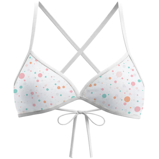 Multicolor Polka Dots - Tieback Bikini Top