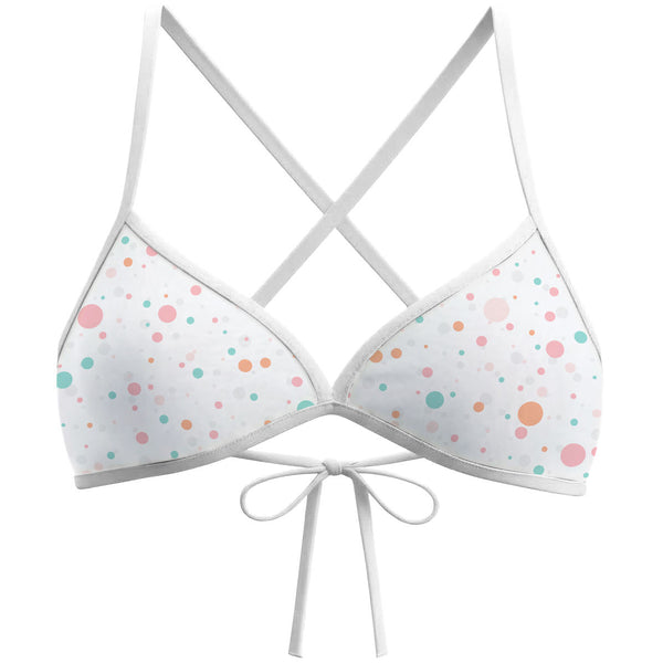 Multicolor Polka Dots - Tieback Bikini Top