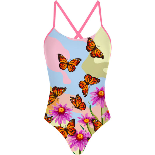 Monarch Butterfly - Tieback One Piece Swimsuit