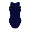 Solid Navy Women Waterpolo Swimsuit Classic Cut
