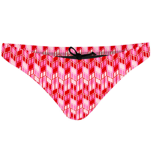 Red Ikat Tieback Bikini Bottom