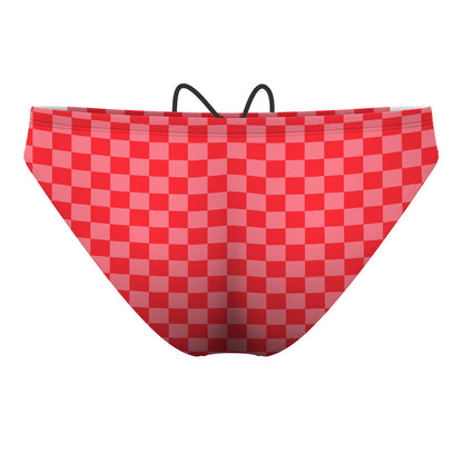 Pink Checkered - Waterpolo Brief Swimsuit