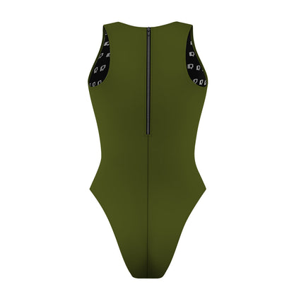 Camo Green - Women's Waterpolo Swimsuit Cheeky Cut