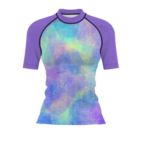 Abstract Marks Women's Surf UPF50+ Short Sleeve Rash Guard