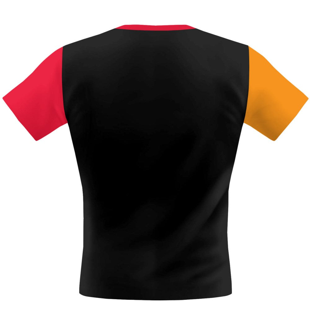 Tricolor Black, Orange and Red Performance Shirt