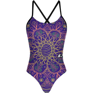 Purple Mandala - Tieback One Piece Swimsuit