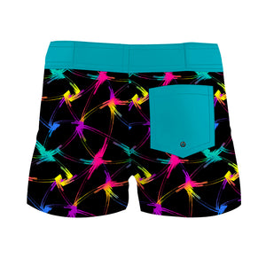 Aquamarine Retro Style Women Board Shorts