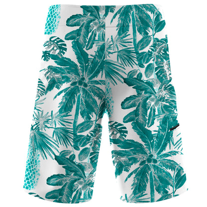 Mint Green Palm Trees - Board Shorts