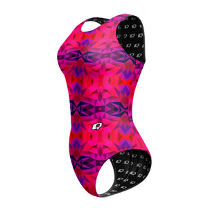Kaleido Red - Women Waterpolo Swimsuit Classic Cut