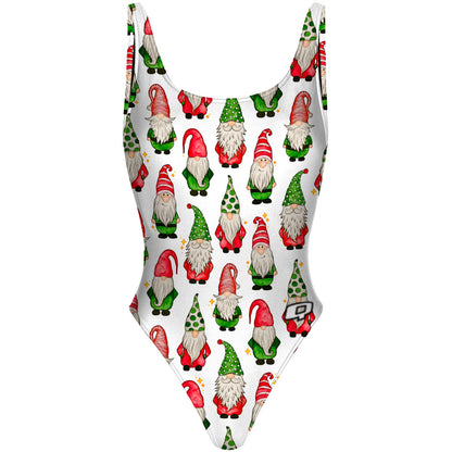 Xmas Gnomes - High Hip One Piece Swimsuit