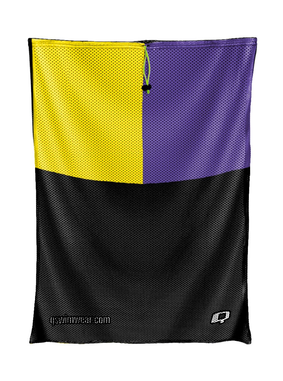 Tricolor Black, Yellow and Purple Mesh Bag