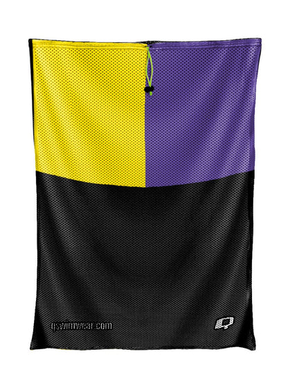 Tricolor Black, Yellow and Purple Mesh Bag