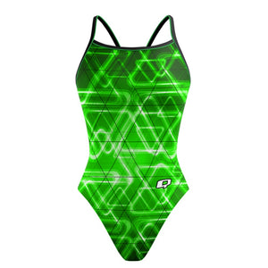 Neon Alien - Sunback Tank Swimsuit