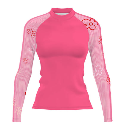 Pink Stripes - Women's Surf UPF50+ Long Sleeve Rash Guard