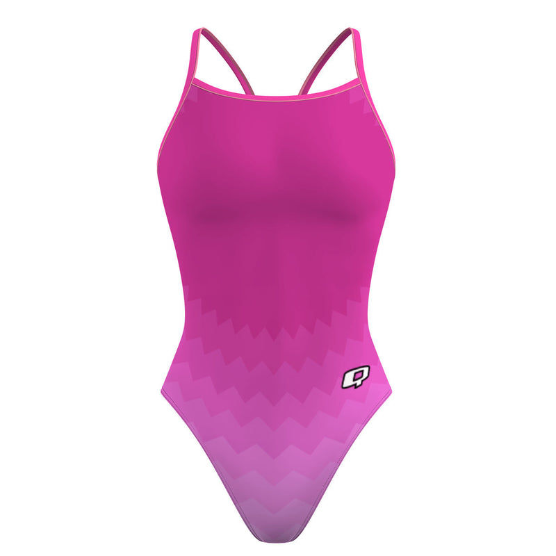 Pink Waves - Skinny Strap Swimsuit