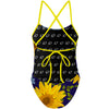 Blue Sunflower - Tieback One Piece Swimsuit