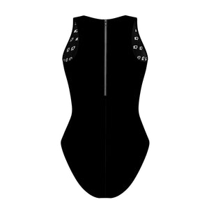 Black Solid - Women Waterpolo Swimsuit Classic Cut