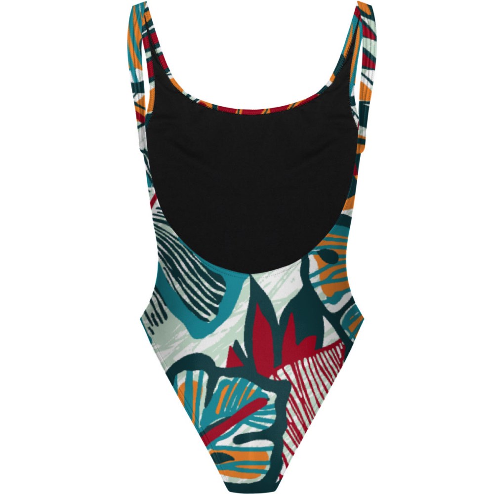 Flower Forest - High Hip One Piece Swimsuit