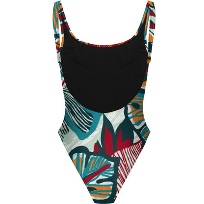 Flower Forest - High Hip One Piece Swimsuit