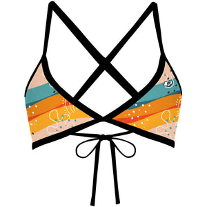 Sunset Stripes - Tieback Bikini Top