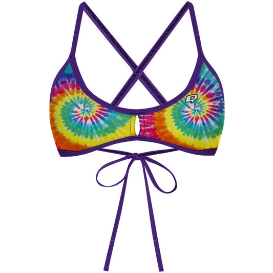 Tie Dye Colors Demi Tieback Bikini Top