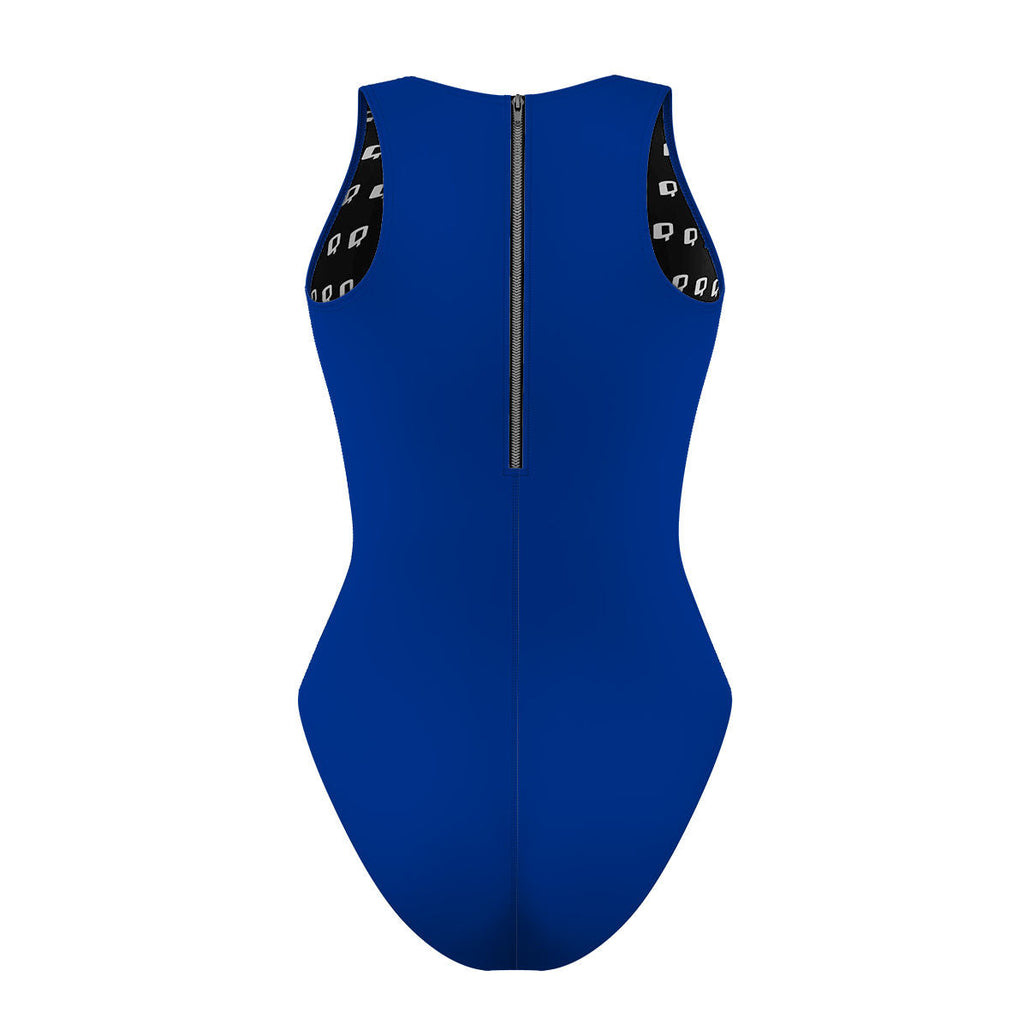 Solid Royal Women Waterpolo Swimsuit Classic Cut