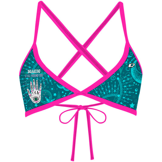 Cosmic Teal Magic - Tieback Bikini Top