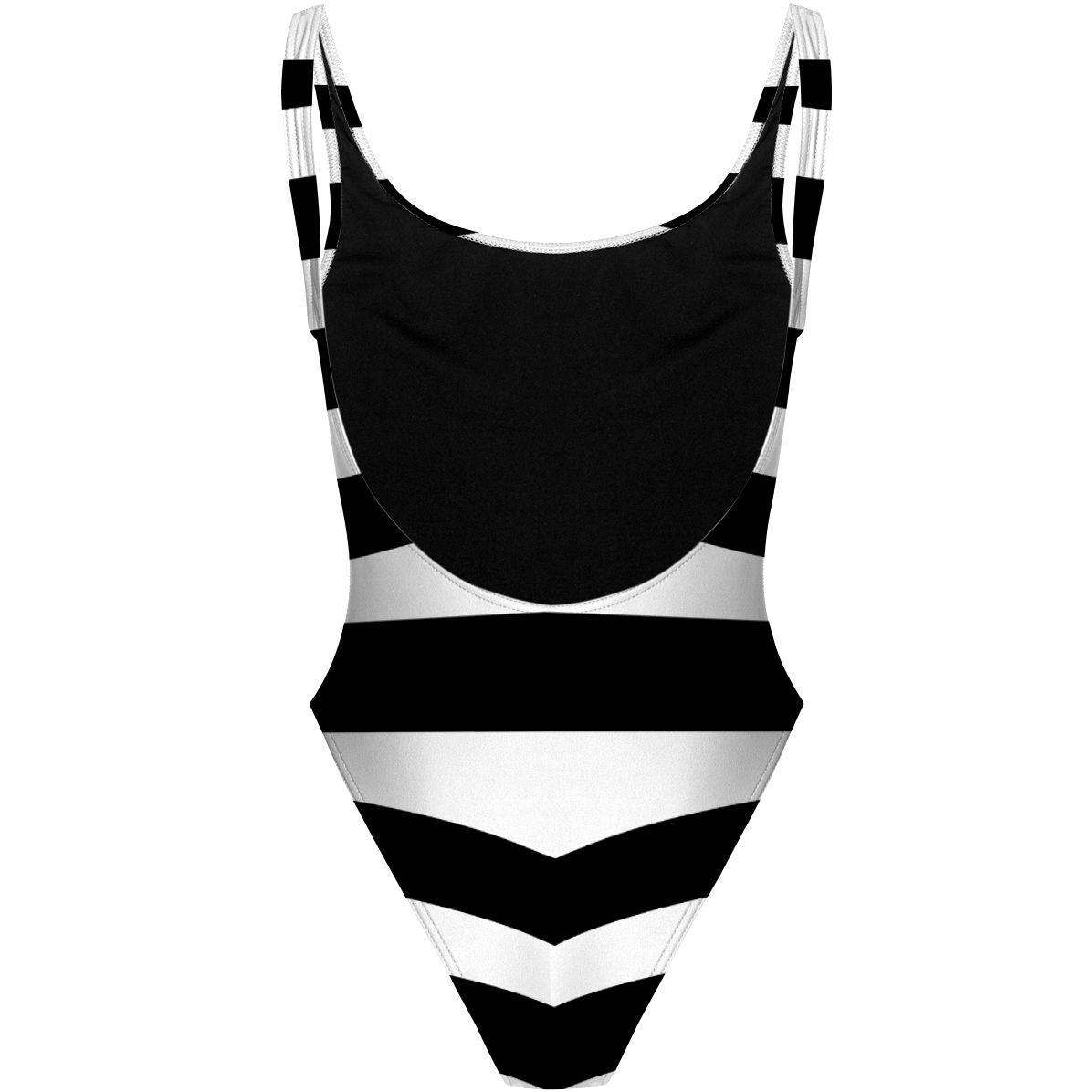 Vintage Black and White - High Hip One Piece Swimsuit