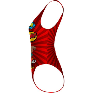Mexican Wrestlers Fight - High Hip One Piece Swimsuit