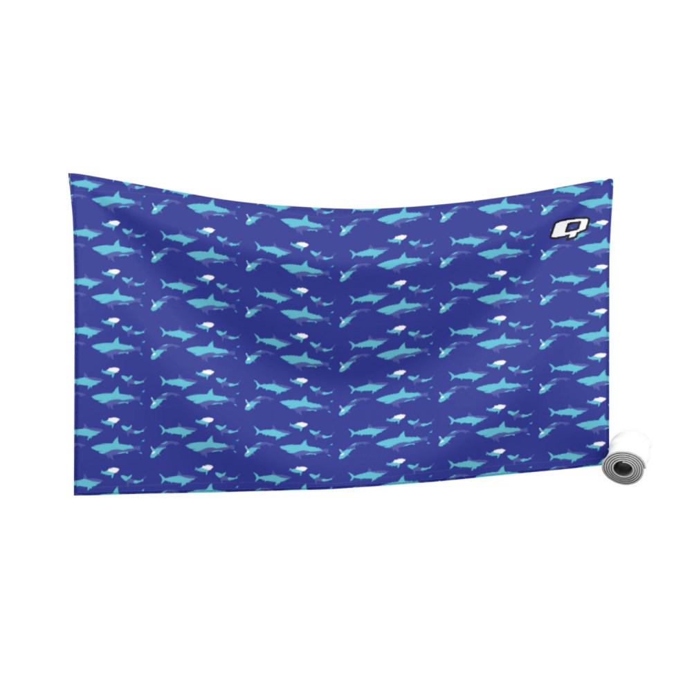 Shark Blue Microfiber Swim Towel