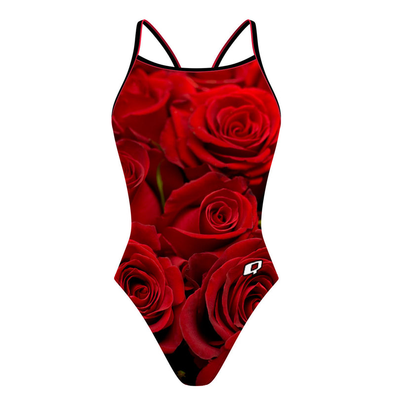 Radiant Roses - Skinny Strap Swimsuit