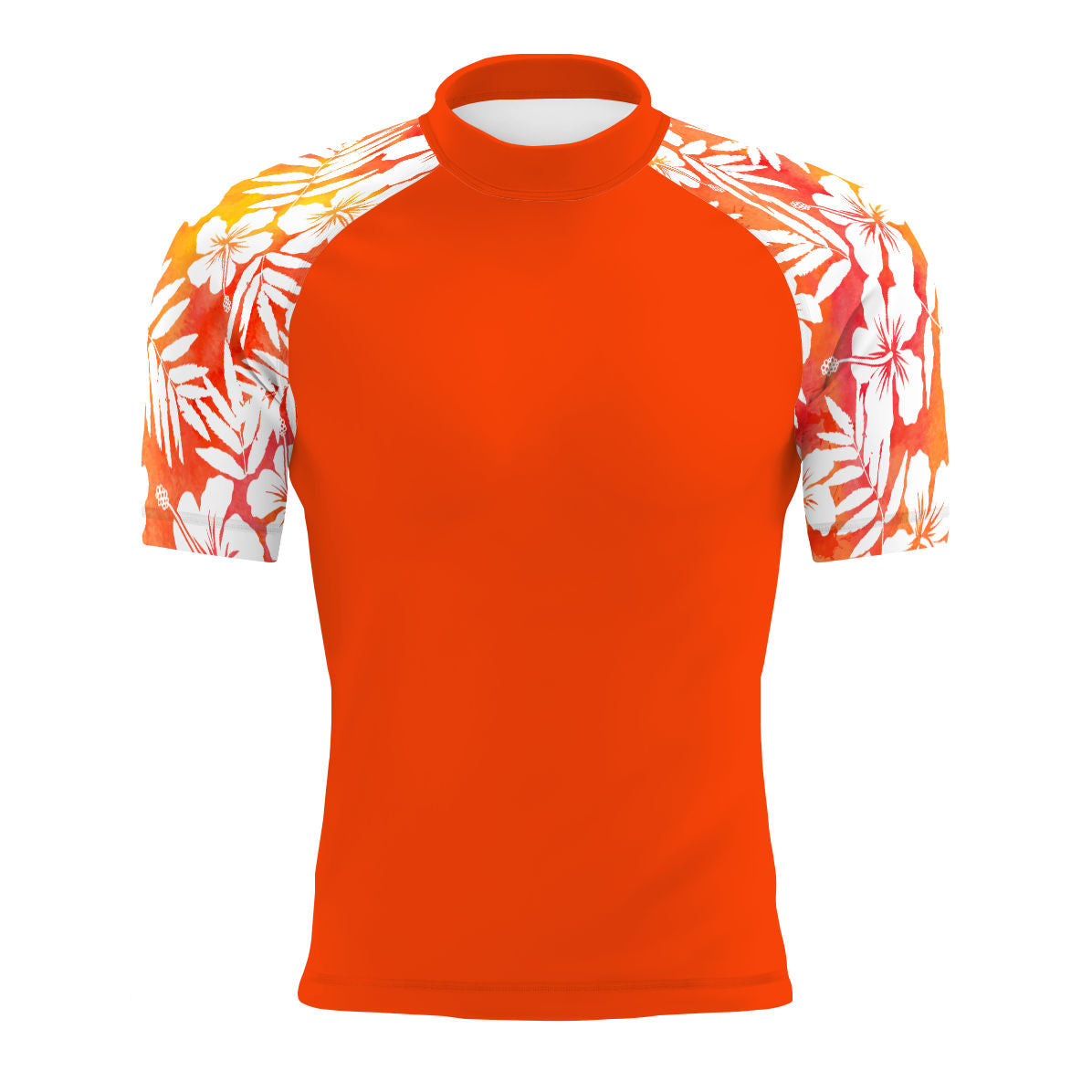 Hawaiian Orange - Men's Surf UPF50+ Short Sleeve Rash Guard