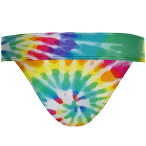 Tie Dye Colors Demi Cheeky Cut Bikini Bottom