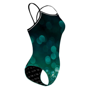 Winter Green Glitter- Skinny Strap Swimsuit