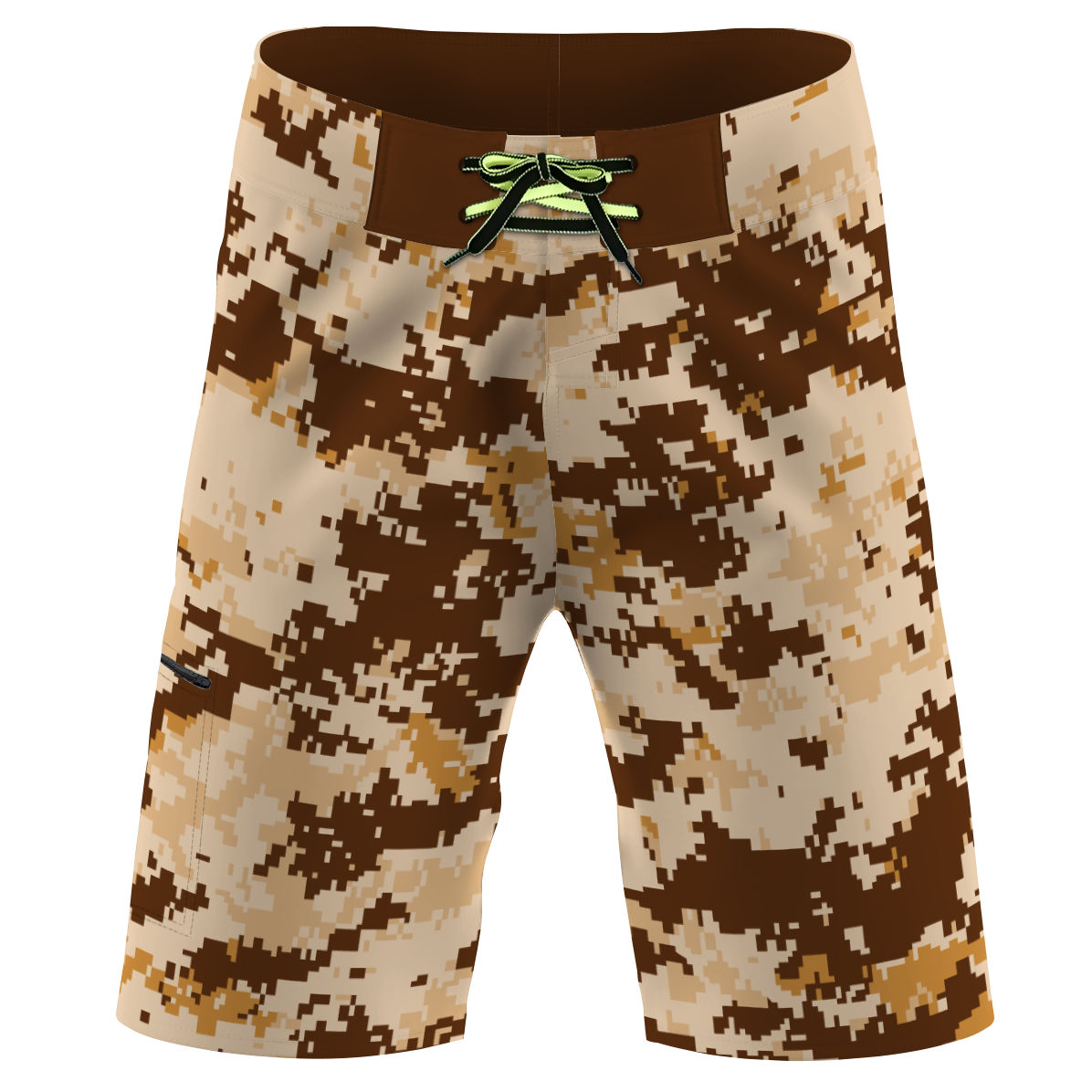 Brown Camouflage Men Board Shorts