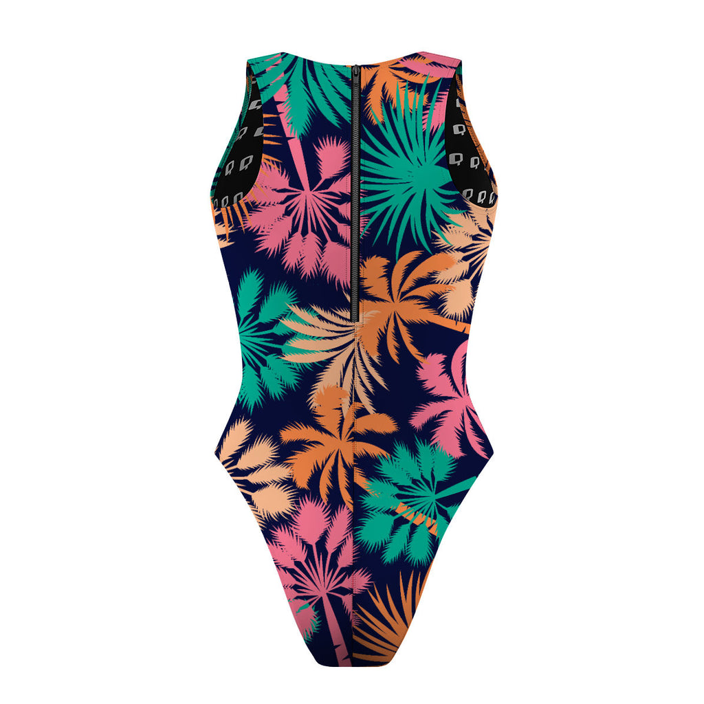 Blue Palms - Women Waterpolo Swimsuit Cheeky Cut