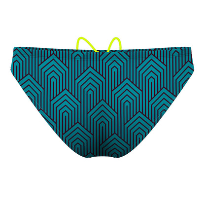 Deco Teal Burgundy - Waterpolo Brief
