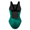 Green Matrix Classic Strap Swimsuit