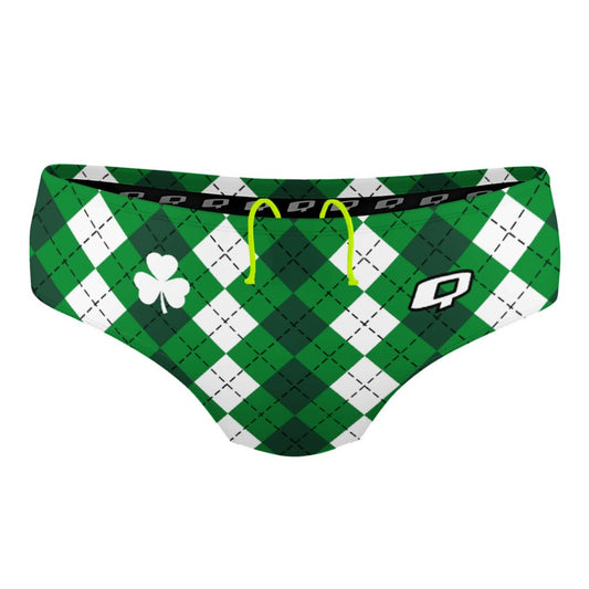 Green Plaid Classic Brief Swimsuit
