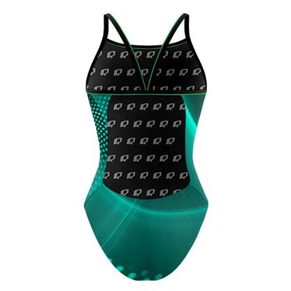 Green Matrix - Sunback Tank Swimsuit