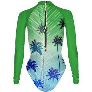Green Paradise - Surf Swimsuit Classic Cut