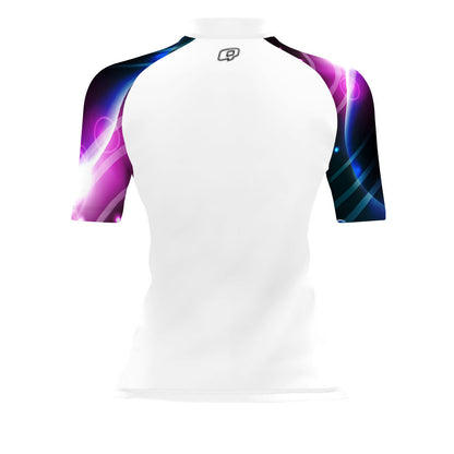 White Galaxy - Women's Surf UPF50+ Short Sleeve Rash Guard