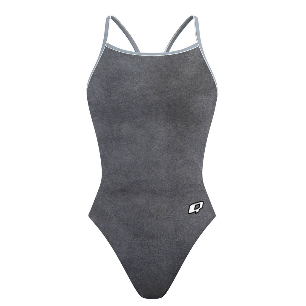 Gray Suede - Skinny Strap Swimsuit