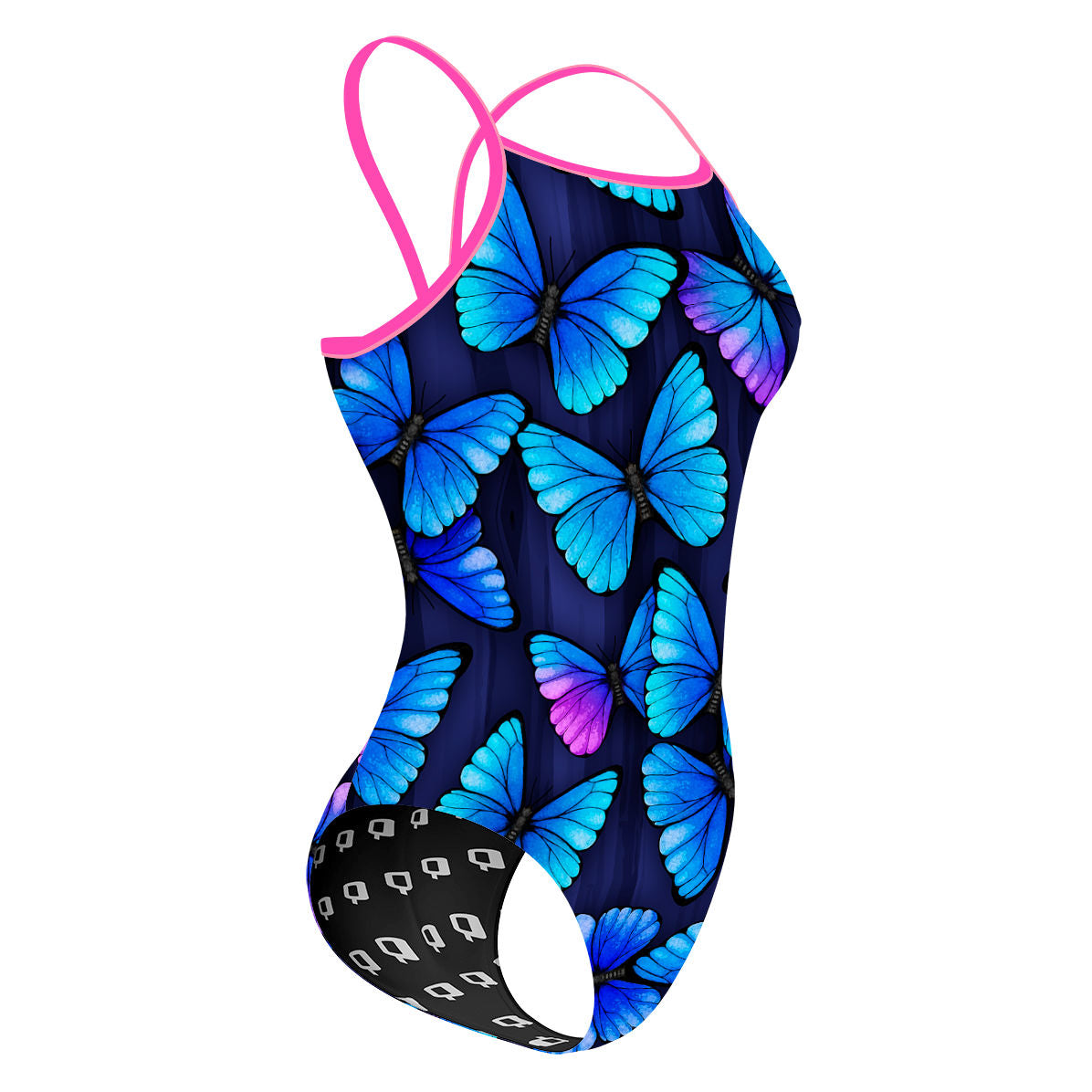 Blue Butterfly - Sunback Tank Swimsuit