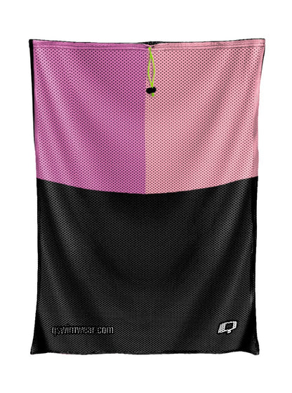 Tricolor Black, Hot Pink and Pink Mesh Bag